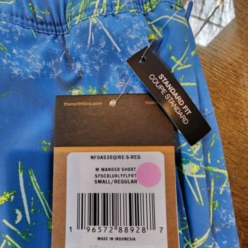 The North Face Flash Dri Men's Wander Swim Shorts‎ Small Blue Green Standard Fit